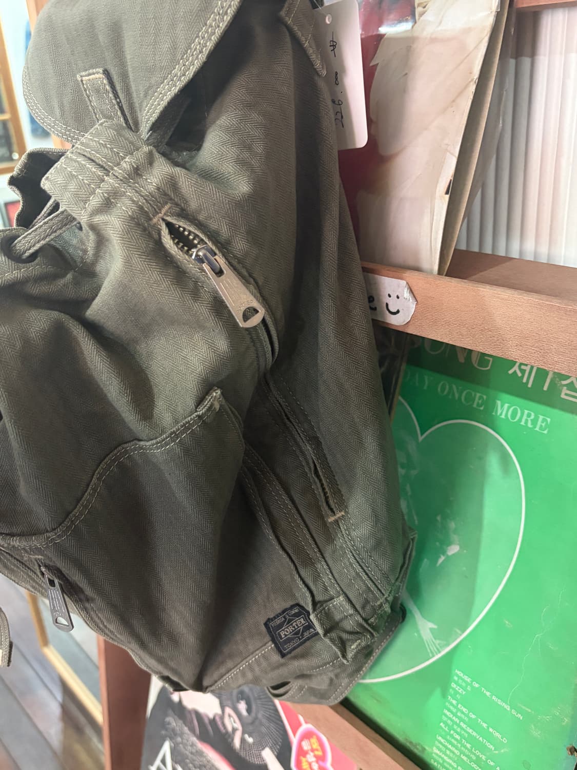 요시다 포터 헤링본 코튼 럭색 (Olive / Khaki)  상품이미지7