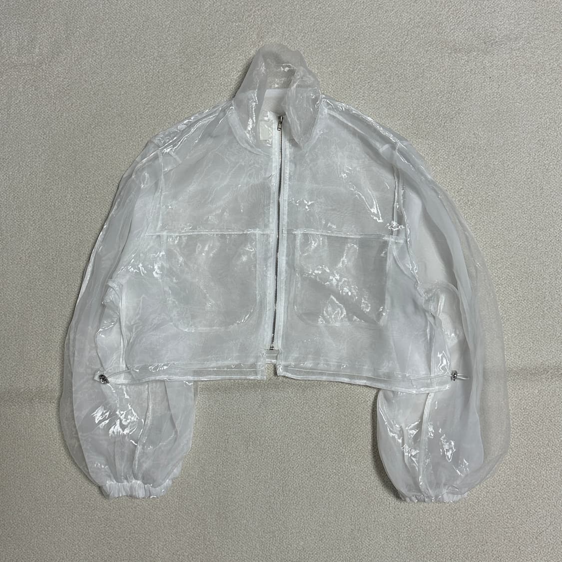 시스루 크롭 집업 자켓 상품이미지2