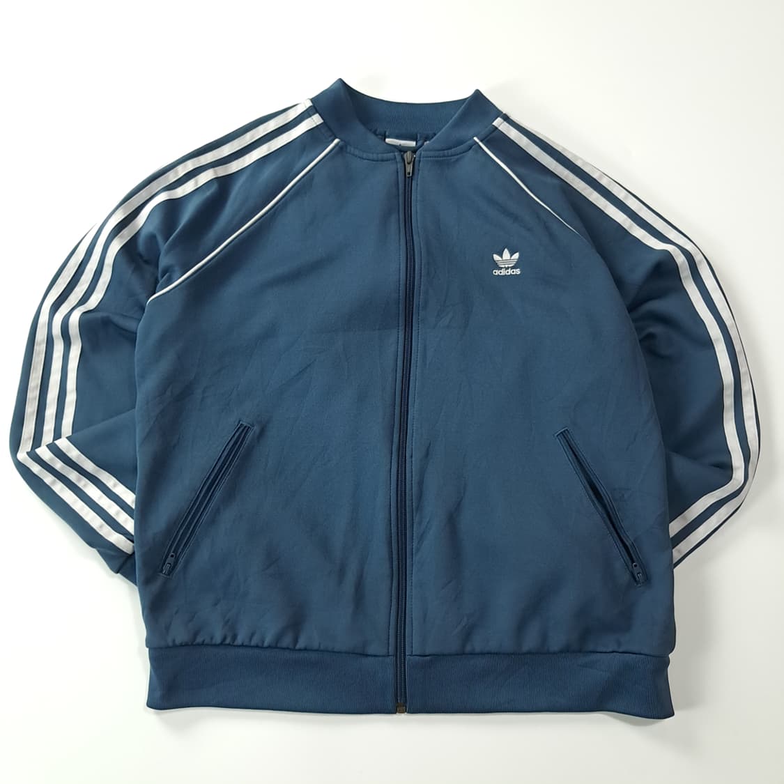 CK216 L 아디다스 오리지널 트레포일 래글런 블루그린 집업 자켓 상품이미지1