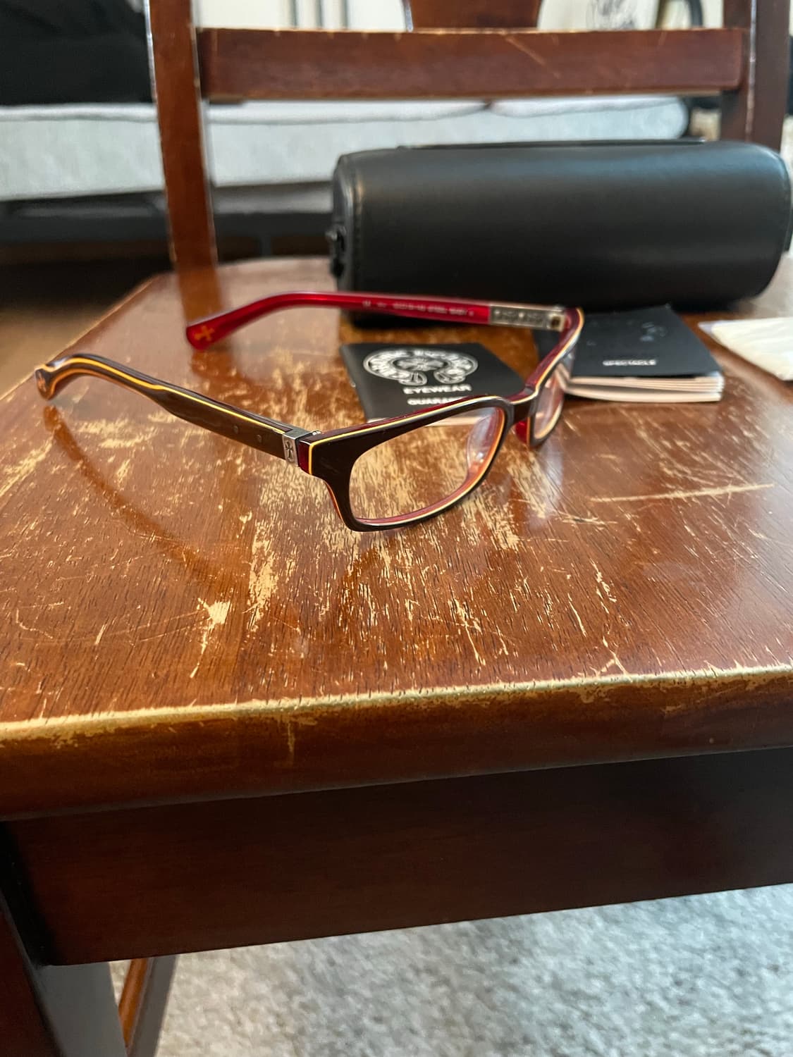 크롬하츠안경 스틸베이비 레드브라운컬러 상품이미지3