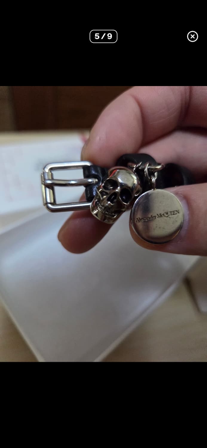 알렉산더 맥퀸 스컬 가죽 팔찌 상품이미지6