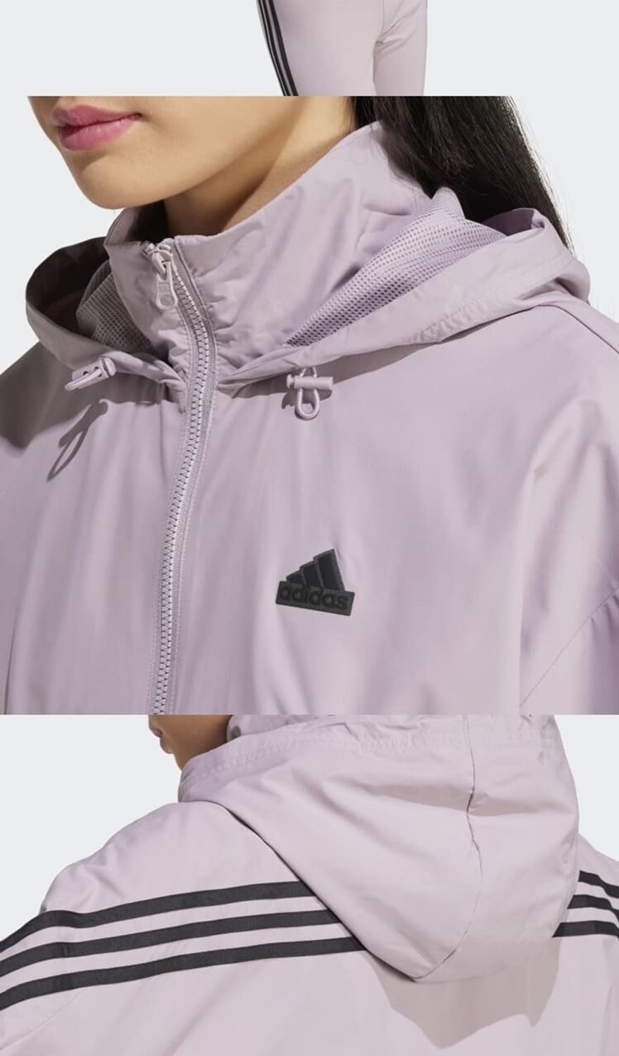 아디다스 여성 크롭 바람막이 라벤더 상품이미지8