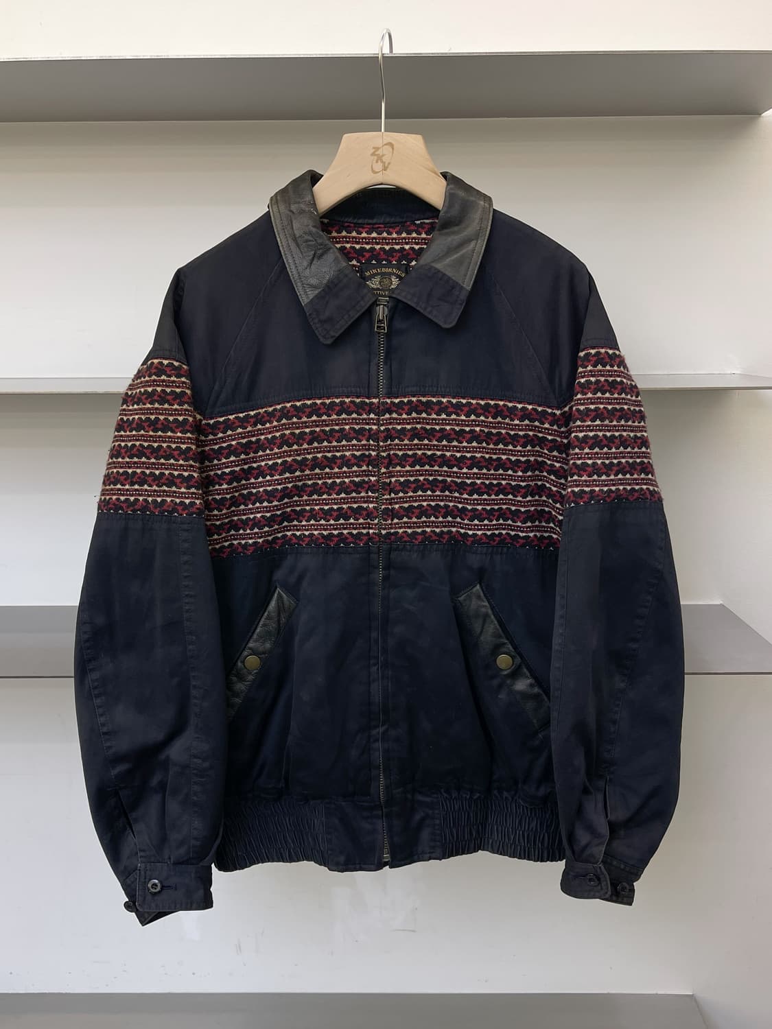 Mikebirnies 90s 울 니티드 봄버 자켓 상품이미지1