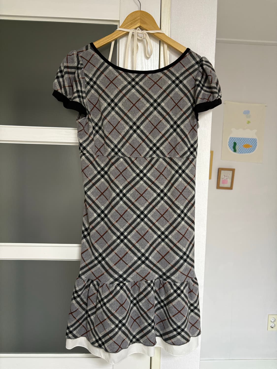 그레이 체크 원피스  상품이미지5