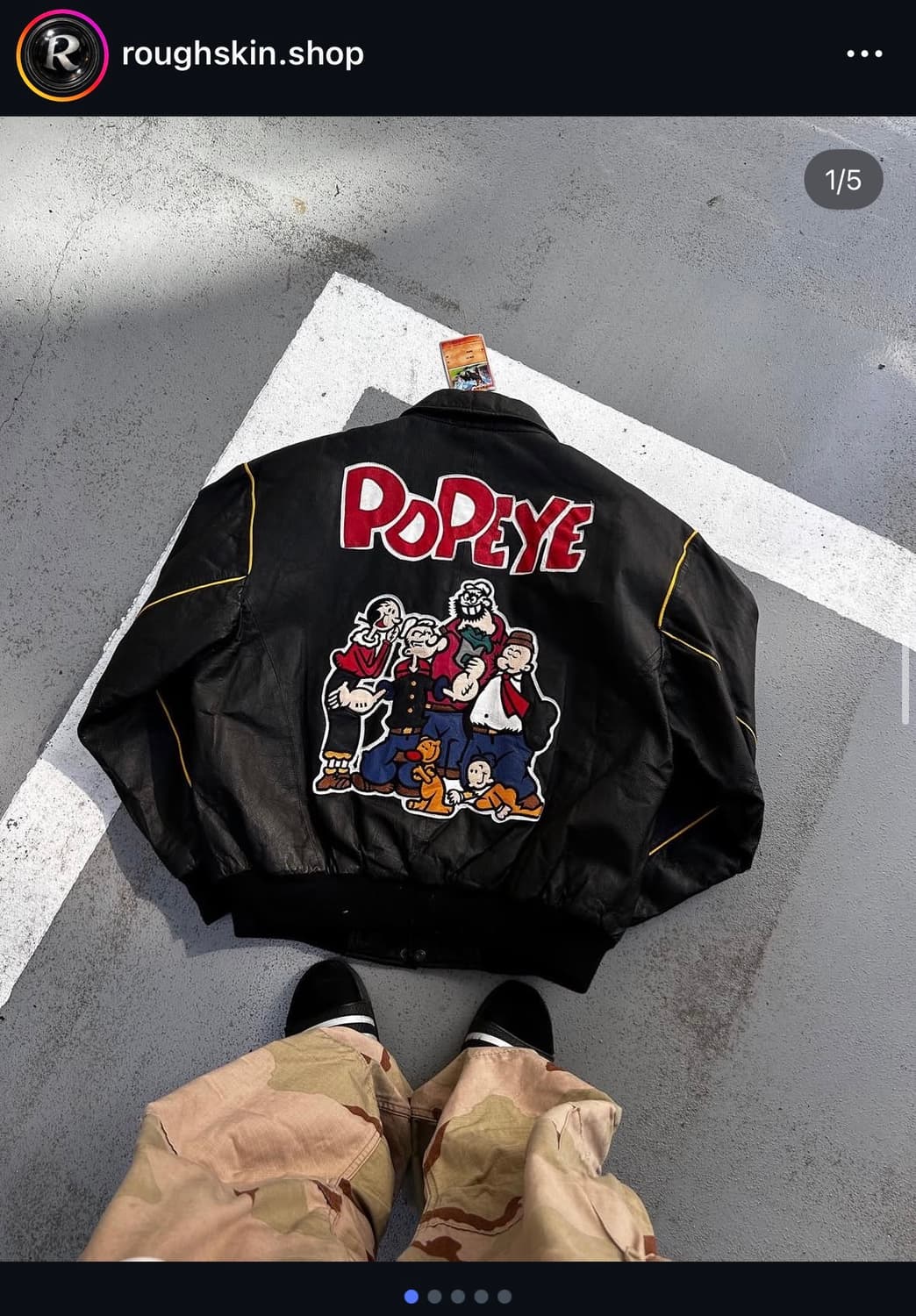90’s popye 레더자켓 상품이미지5