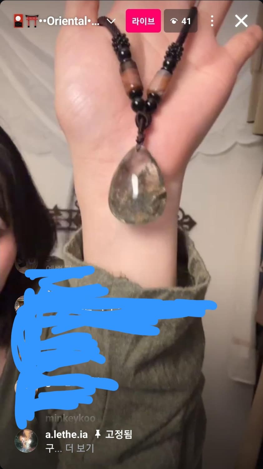 레테 빈티지 수정 목걸이 상품이미지2