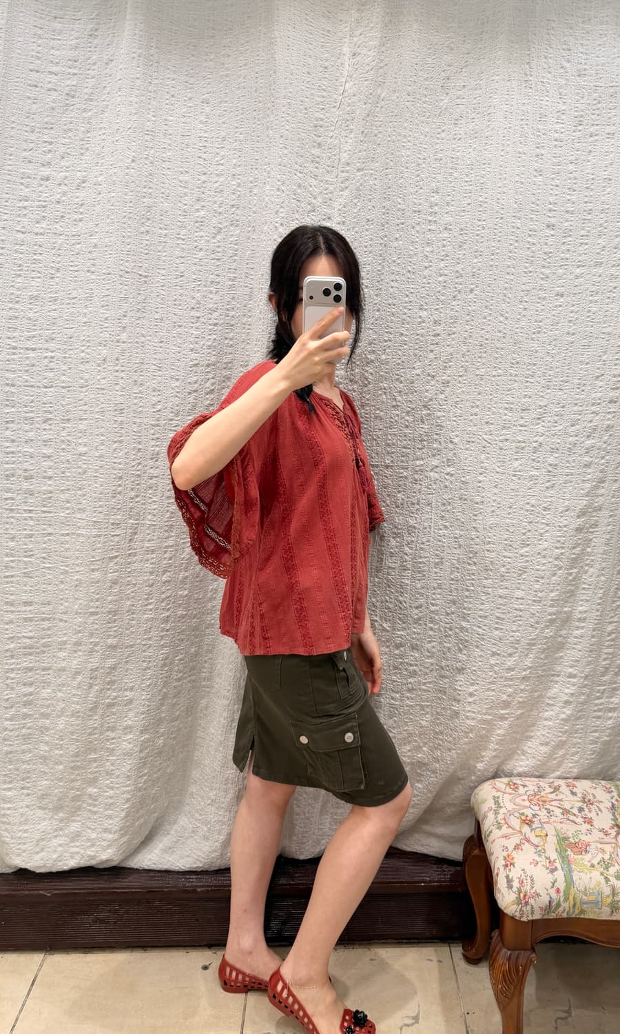 Hippie red blouse 상품이미지4