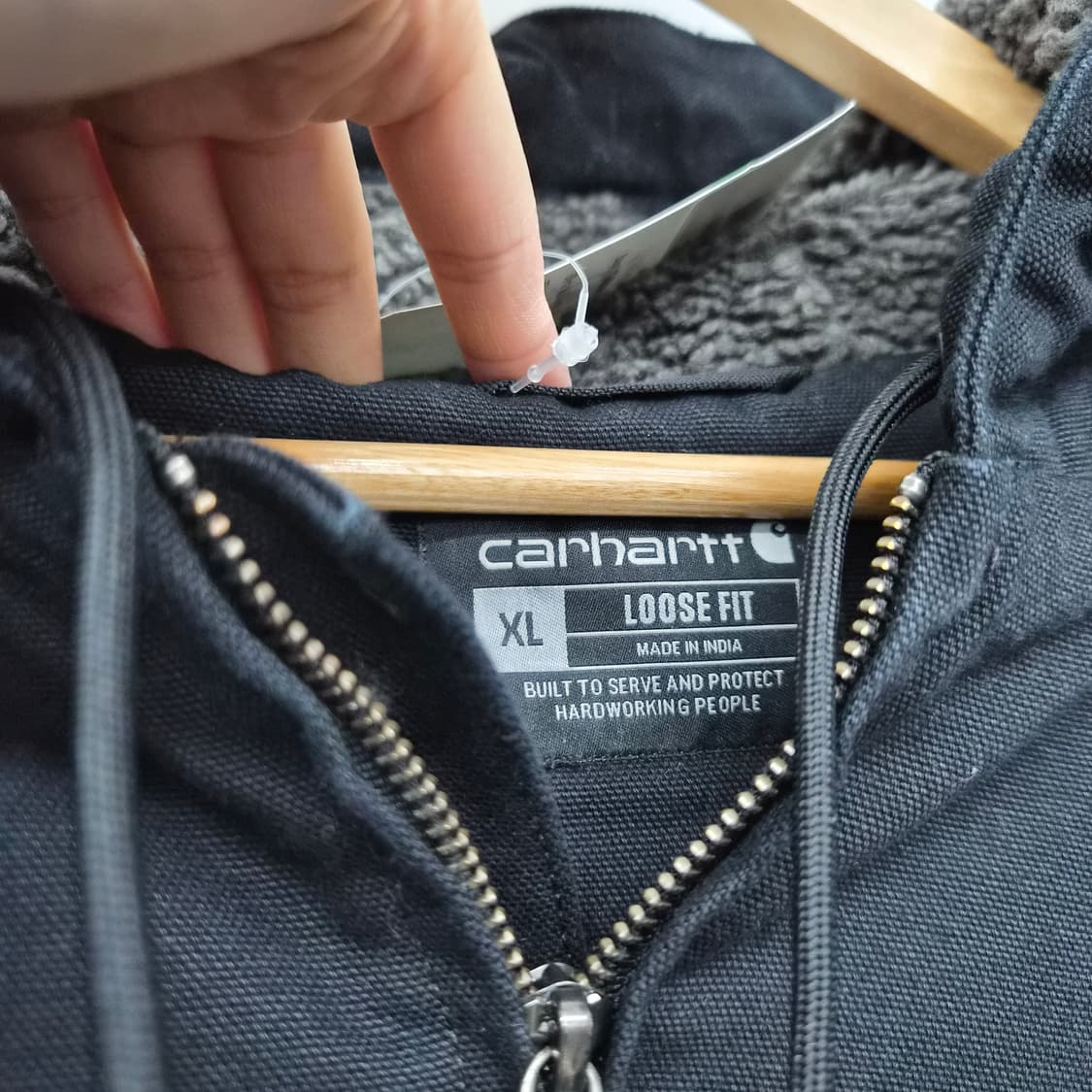 칼하트 블랙 셰르파 안감 워크 자켓 남성 XL 상품이미지3