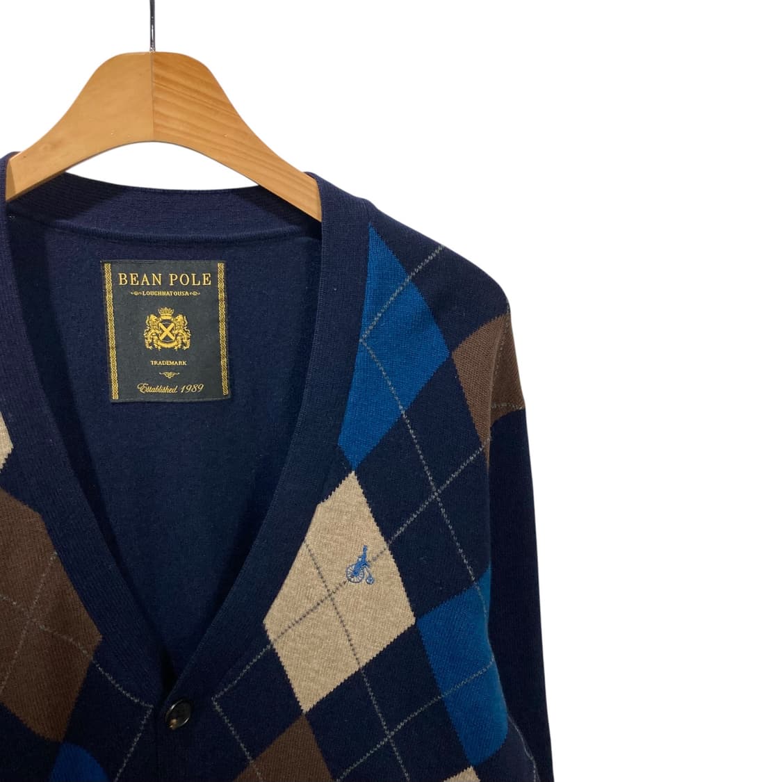 빈폴 아가일 체크 네이비 가디건 상품이미지3