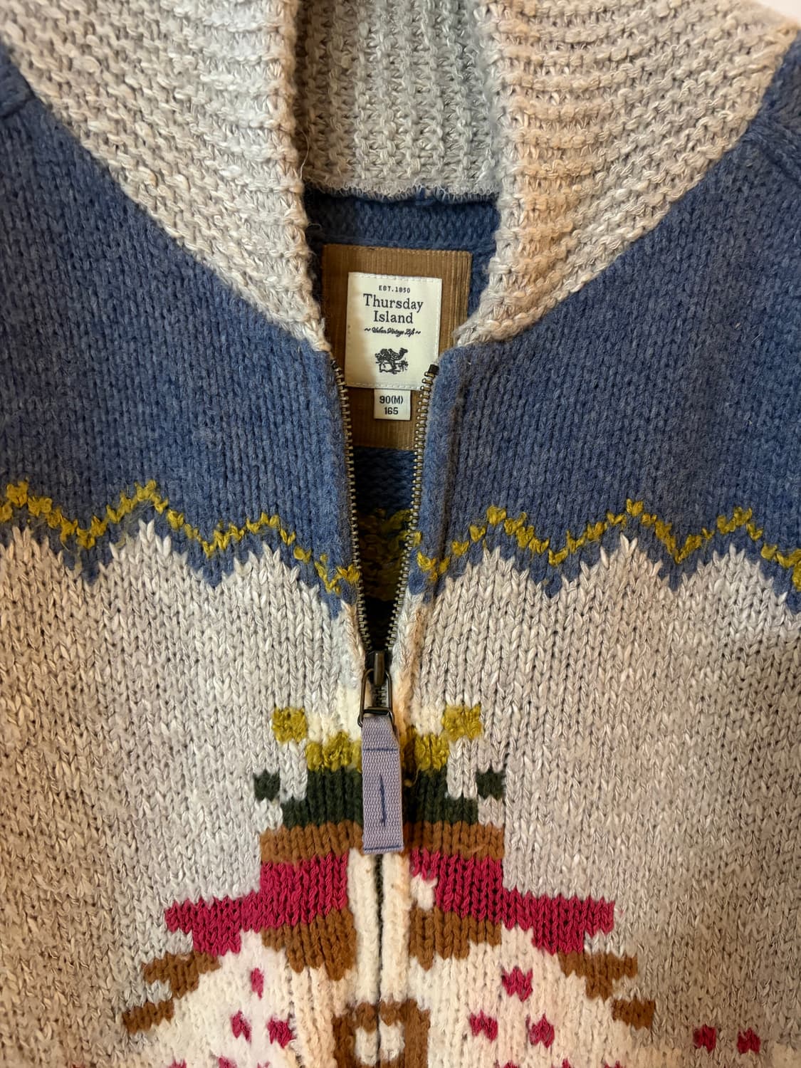 thursday island 자카드 니트 집업 상품이미지2