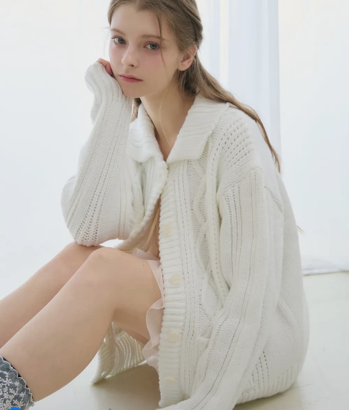 레이즈미야 토스티 루즈 오버 가디건 [WHITE] 상품이미지2