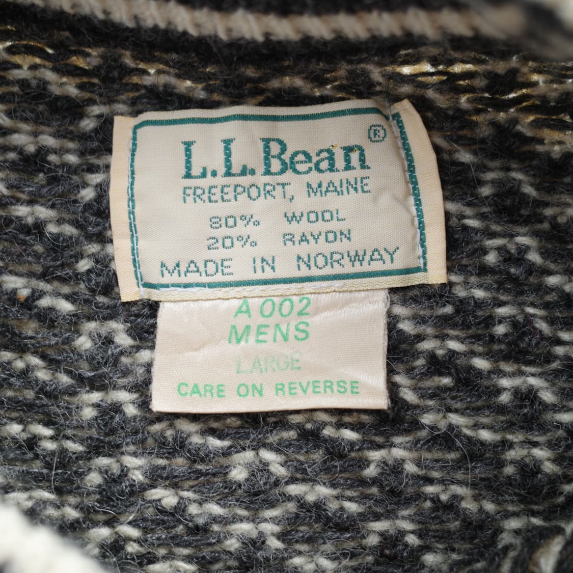 80s L.L.Bean 노르웨이 빈티지 울 레이온 버드아이 스웨터 니트 상품이미지7
