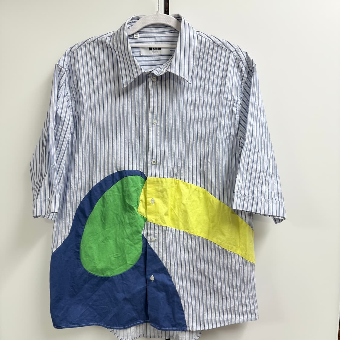 MSGM made이태리 블루 스트라이프 패턴에 토코 투칸 셔츠 (40) 상품이미지1