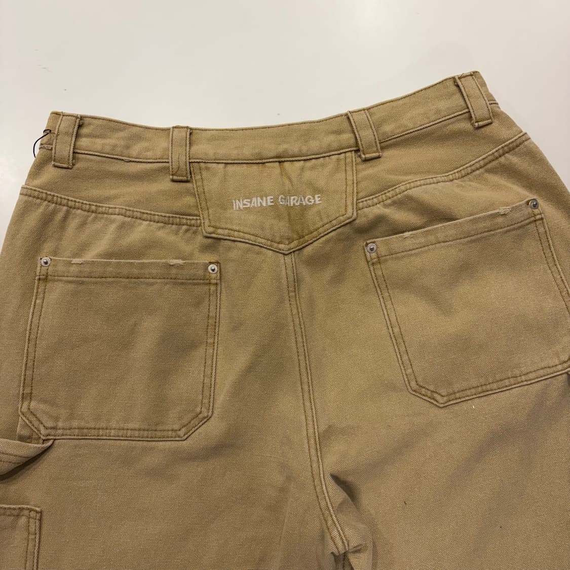 [3] 인세인개러지 베이지 워크웨어  더블니 팬츠 바지 D770 상품이미지6