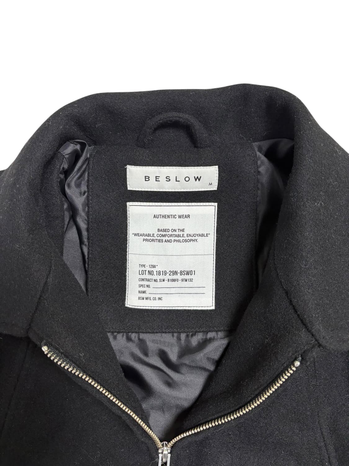 비슬로우 울 집업 자켓 블랙 M 상품이미지5