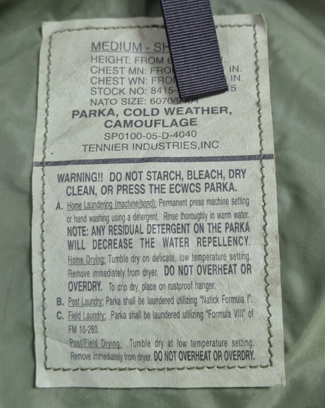 미군 구형 BDU 고어텍스 바람막이 전투복 상의 자켓 (M/S) 상품이미지10