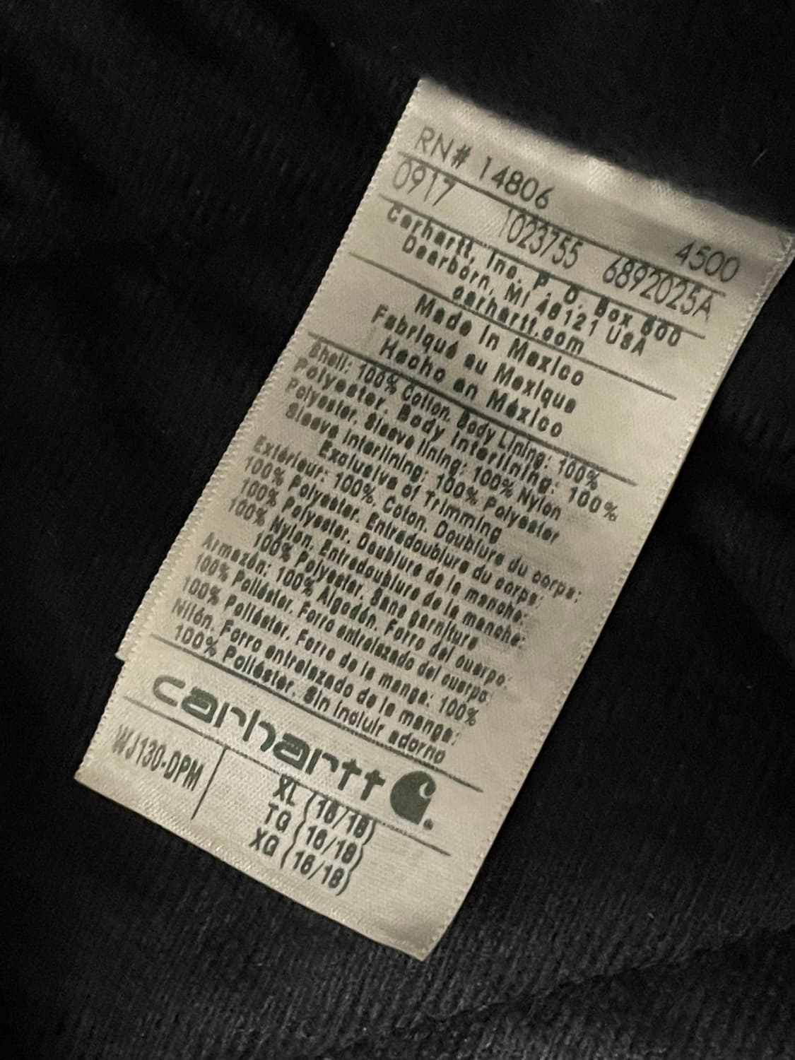 칼하트 wj130 dpm XL (j130 m or L) 상품이미지8