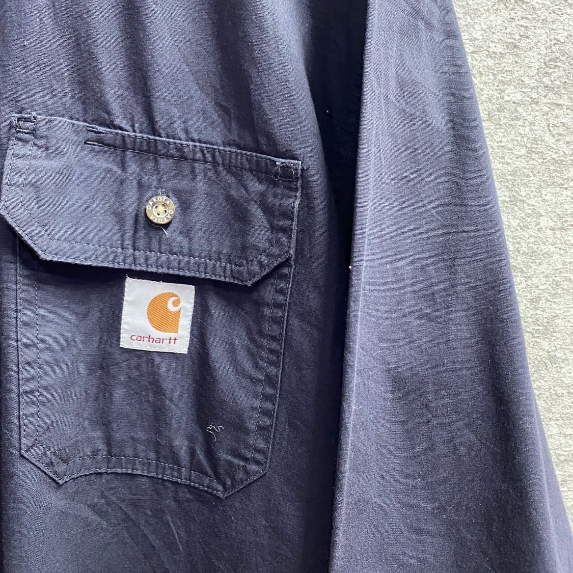 칼하트 포켓로고 네이비 워크 셔츠 B3695 상품이미지3