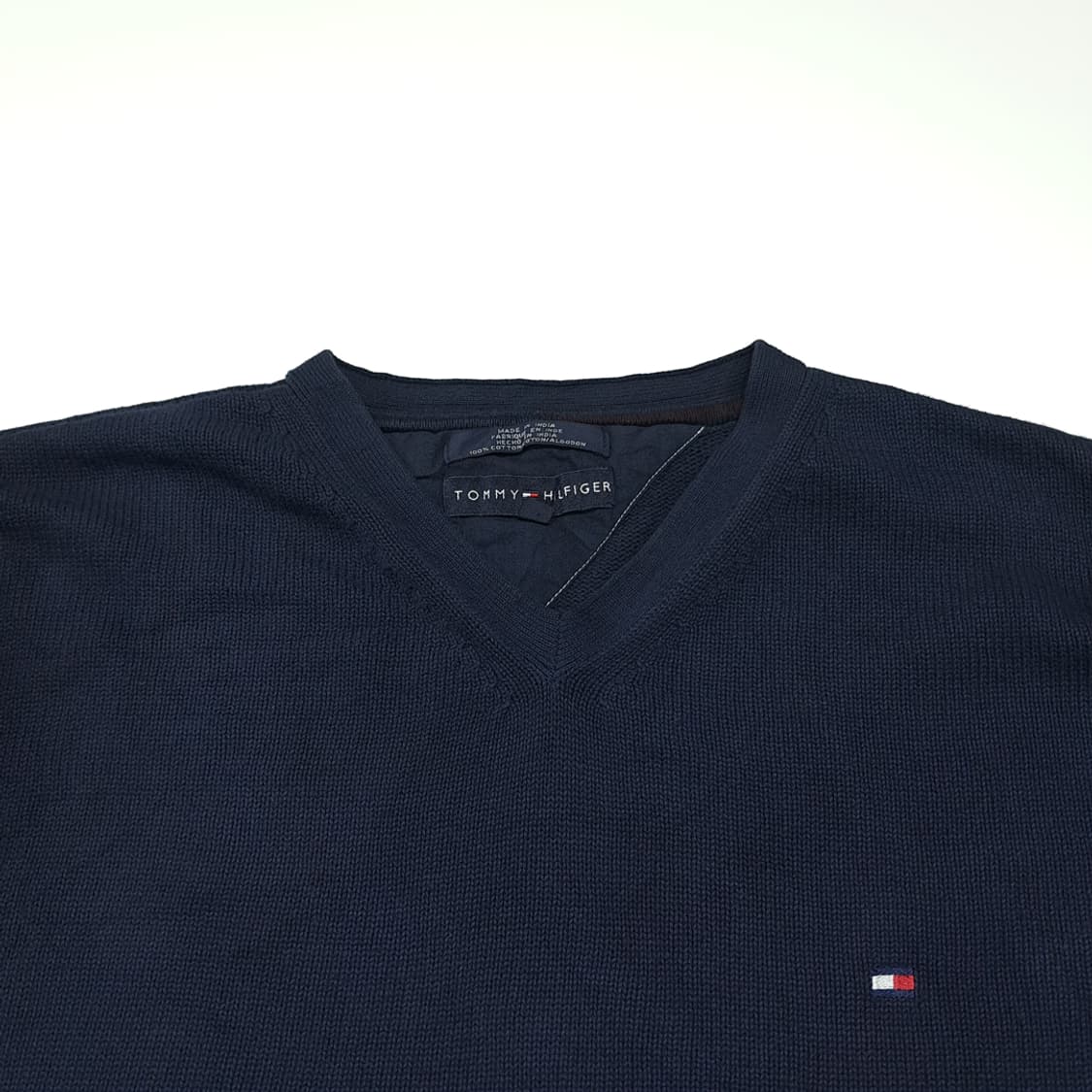 CL823 XL 타미힐피거 90s 박스핏 브이넥 네이비 니트 스웨터 상품이미지2