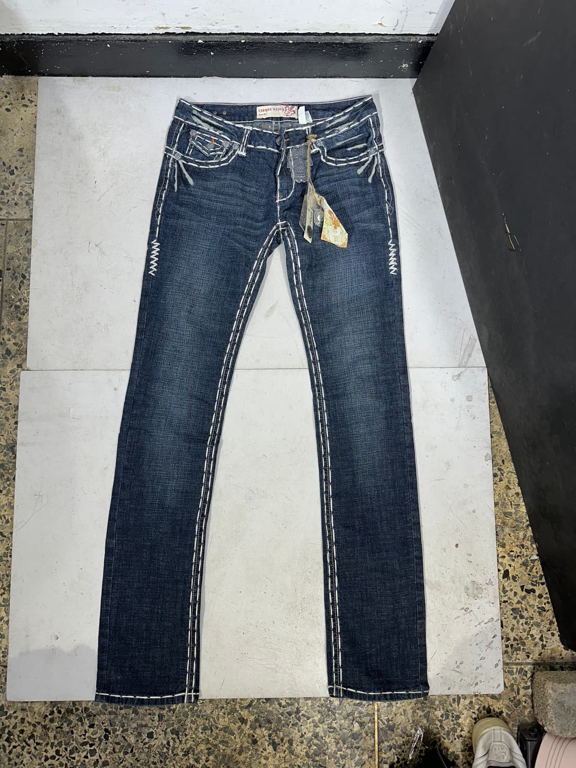 라구나비치 데드스탁 핸드메이드 부츠컷 데님 팬츠 갸루 청바지 32 상품이미지9