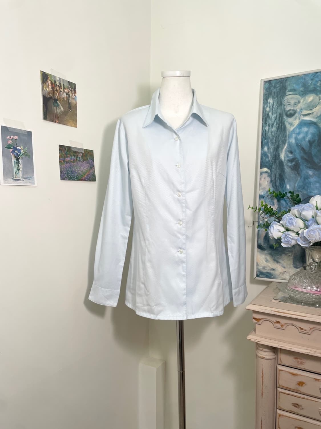 sheer sky blue basic line shirt(size-11) 상품이미지1