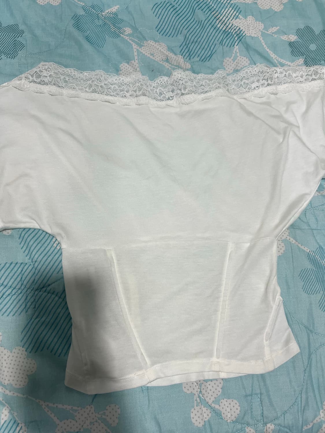 카시코 레이스 원숄더 코르셋 티 화이트(S) 상품이미지4