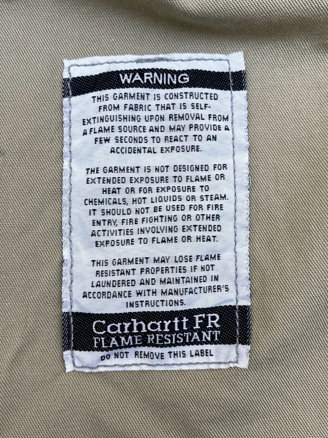 칼하트 J1 95 플레임 레지스턴트 워크 자켓 상품이미지9