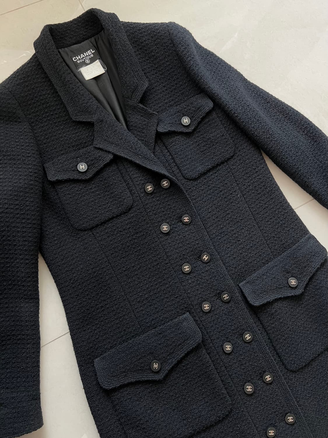 정품 샤넬 로고 버튼 코트 상품이미지3
