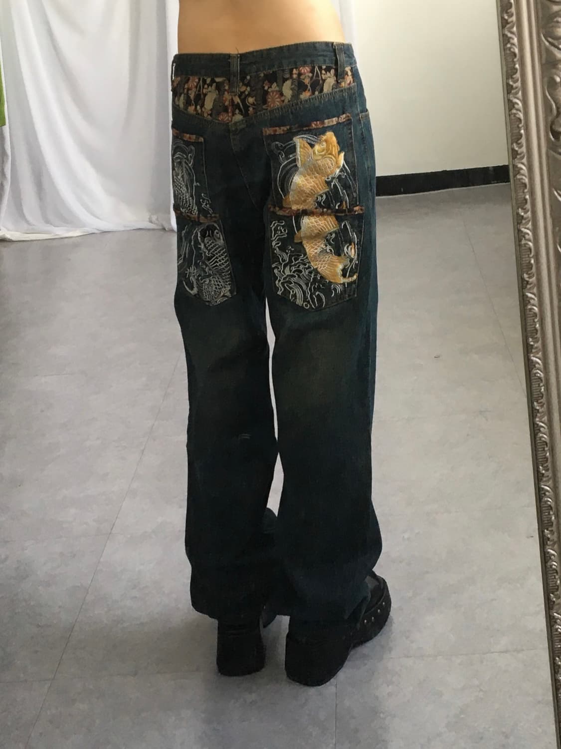 Oriental needle work denim pants 상품이미지6