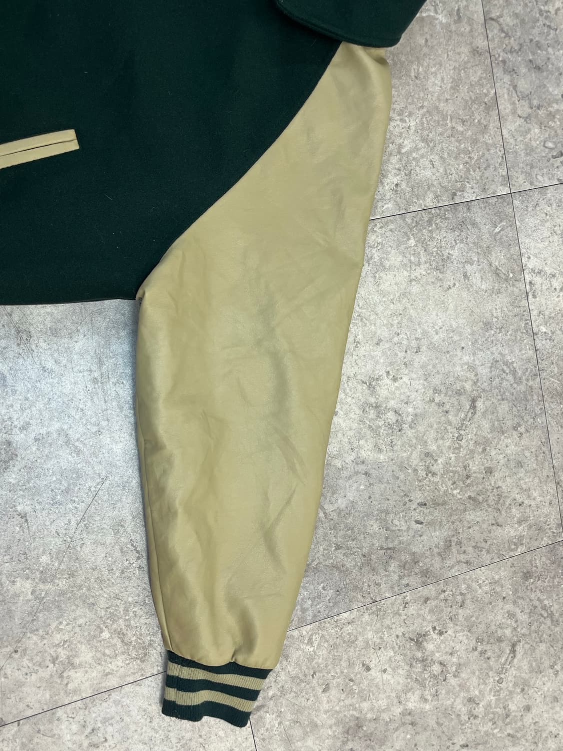 제멋 레더 바시티자켓 그린 2XL#csz2359  상품이미지6