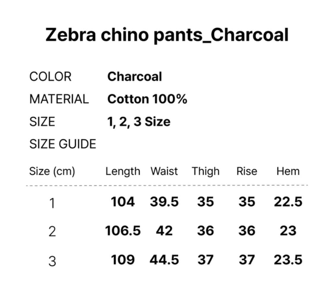 ERSCO 이알에스코 지브라 치노 팬츠 차콜 상품이미지5
