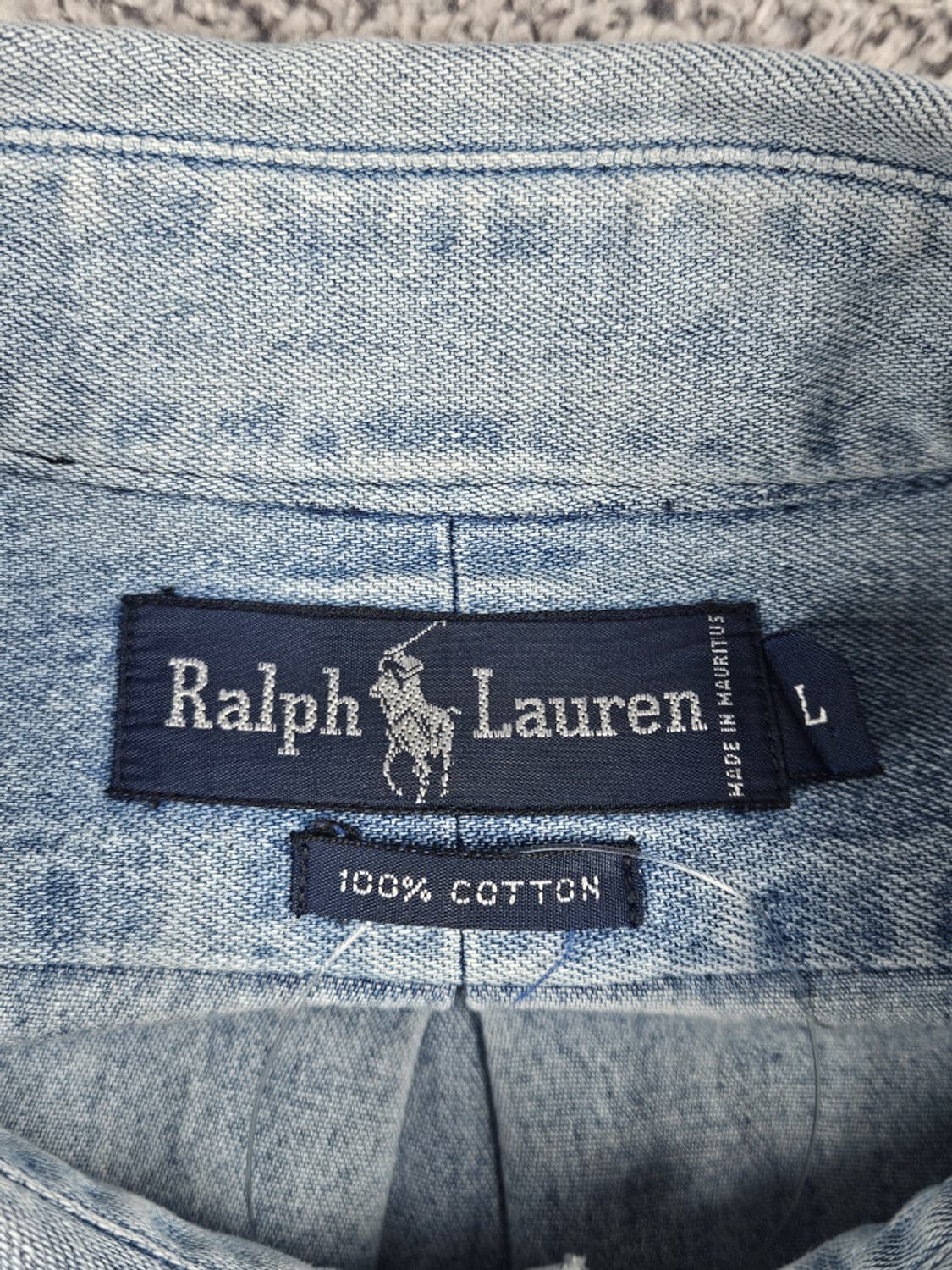 80's 폴로랄프로렌 레드 포니 데님 셔츠 ( L ) / 10534 상품이미지8