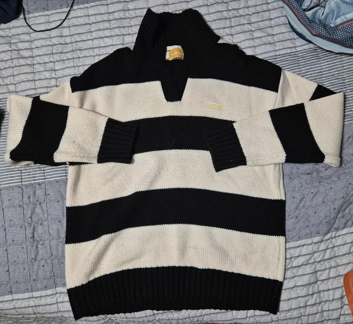 메인부스 니트 오버사이즈 스웨터 블랙 상품이미지4