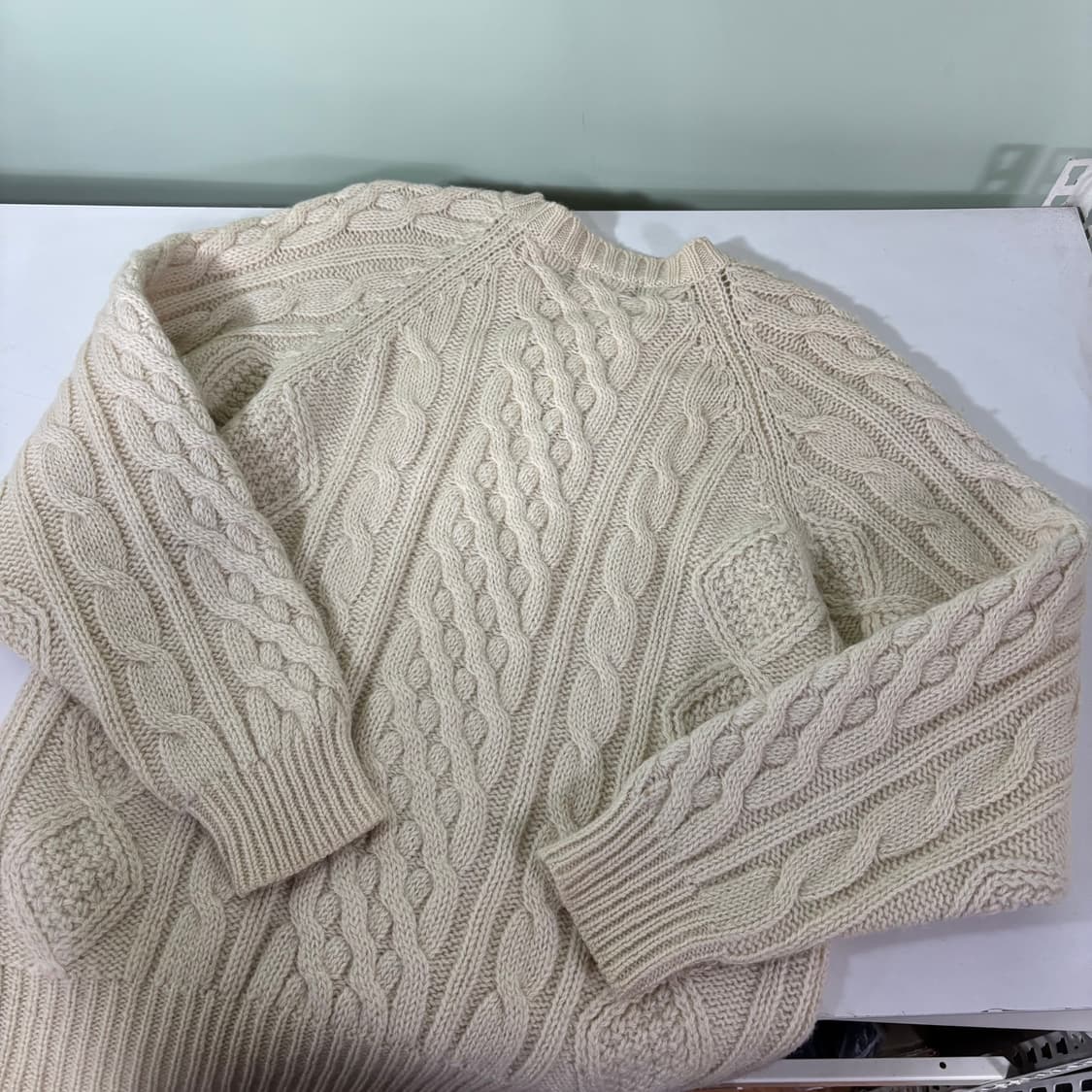 M NEAT AVERA 크림 울 꽈배기니트 상품이미지3