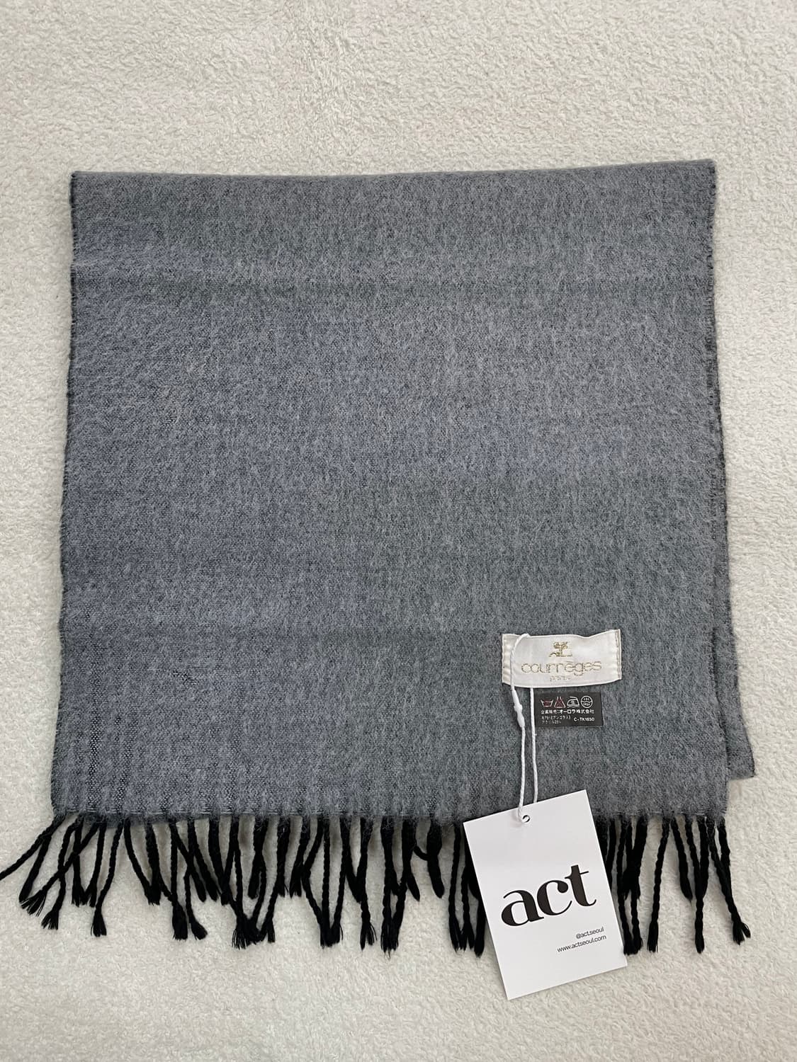 꾸레쥬 로고 리버시블 머플러 블랙 그레이 상품이미지9