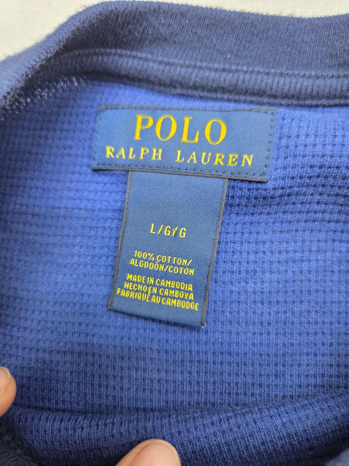 폴로 와플 니트 다크그린/로얄블루 L 상품이미지3