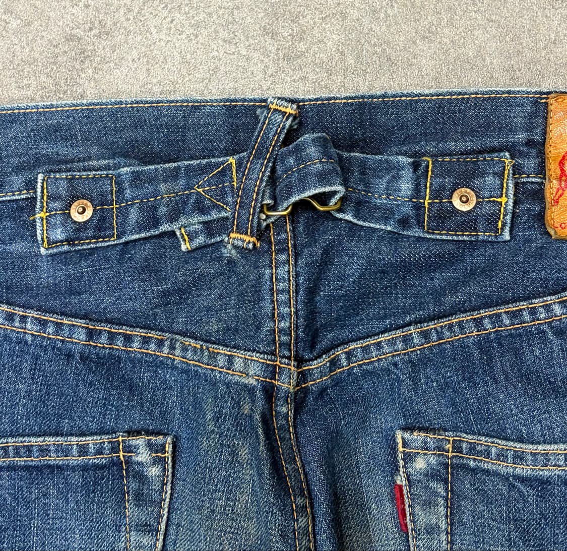 90s evisu 초기형 evis 황소패치 셀비지 데님 팬츠 상품이미지6