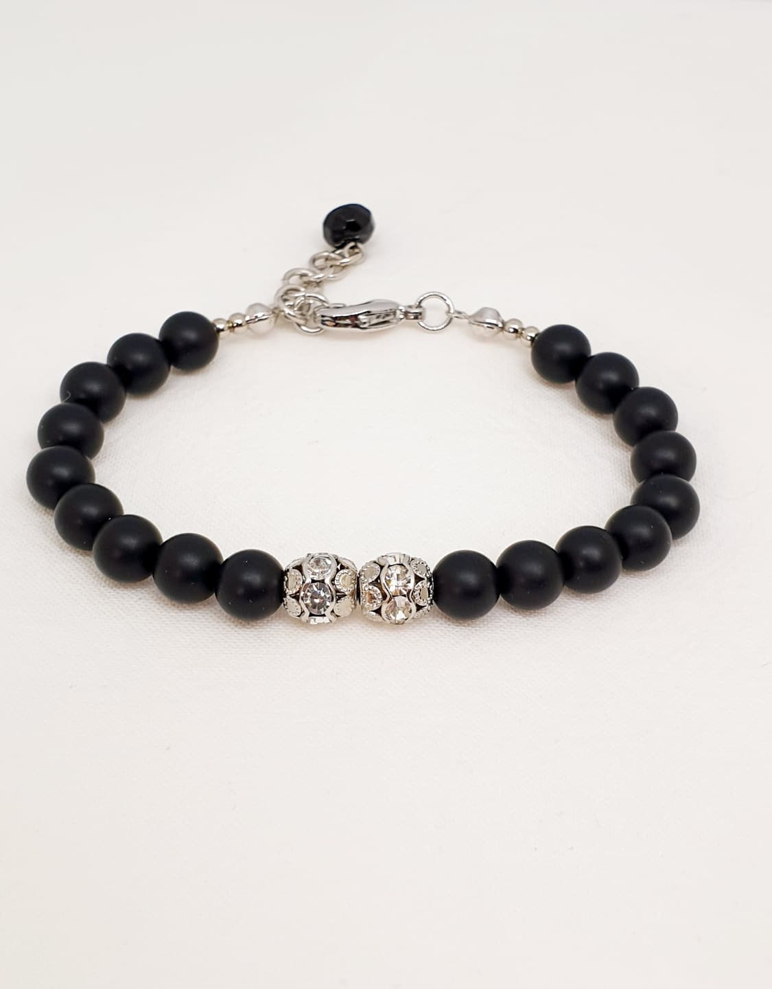 크리스탈 볼 오닉스 팔찌 상품이미지1