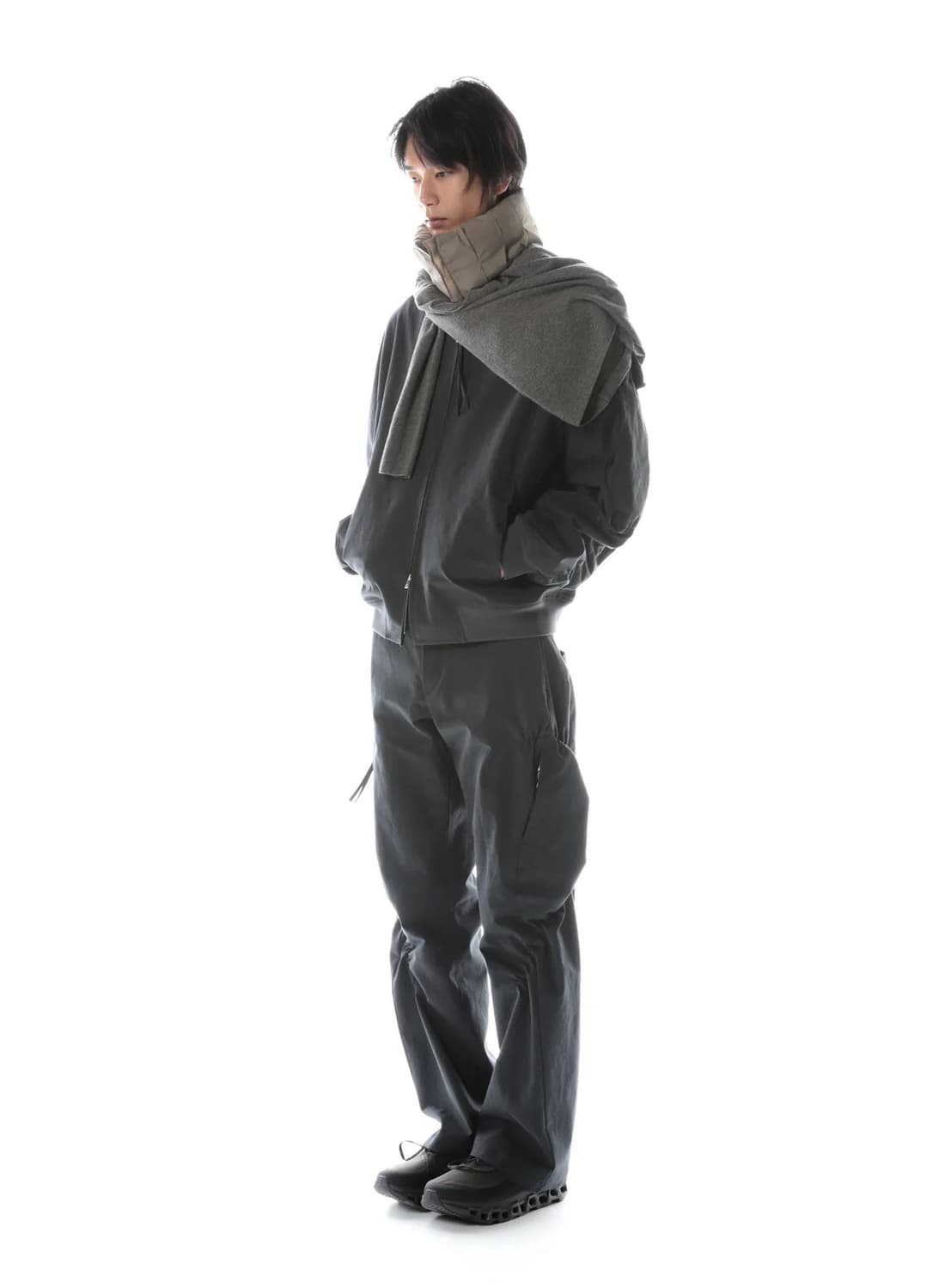 [M 새상품] paf 파프 8.0+ 셔링팬츠 차콜 상품이미지2