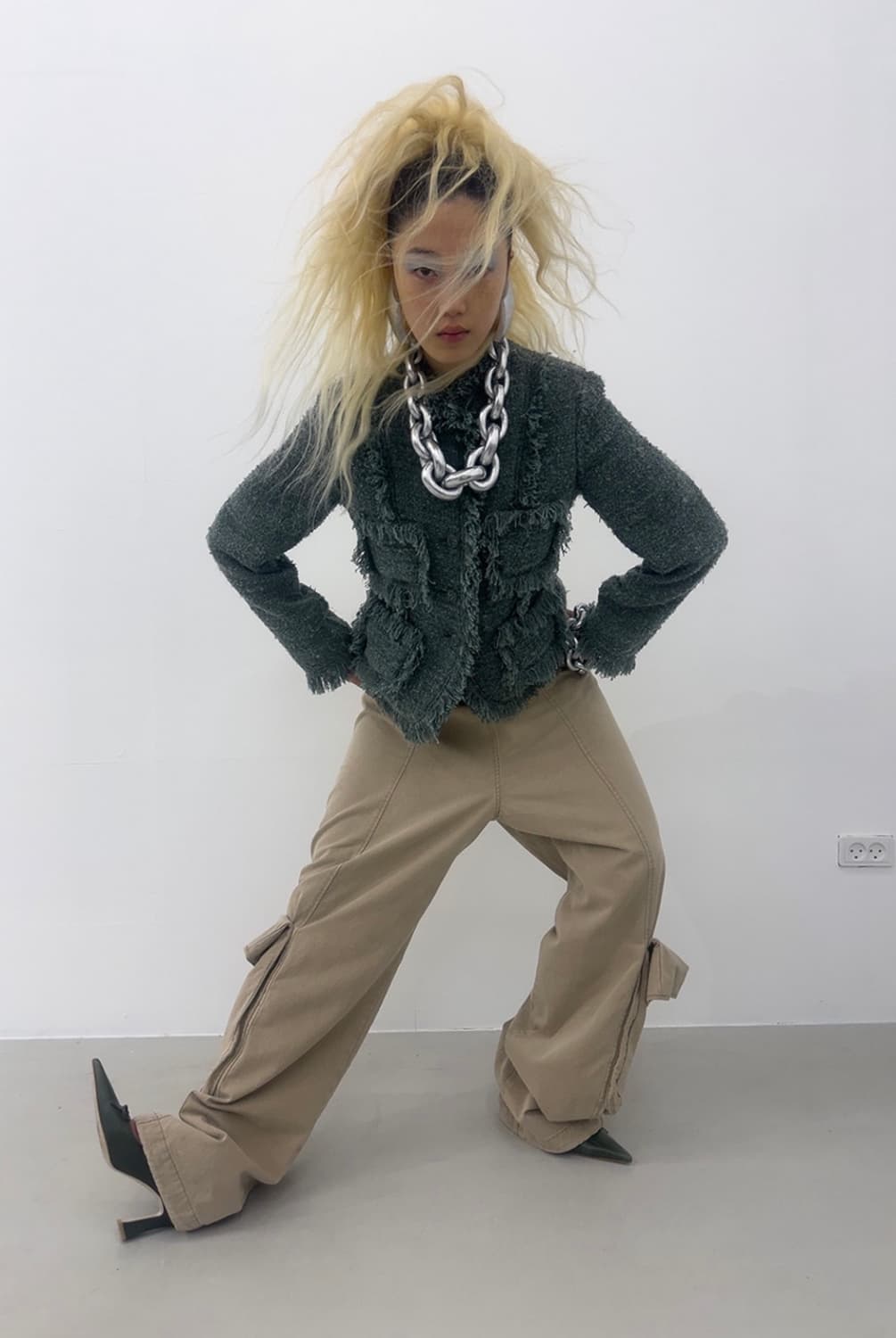 Openyy frayed tweed jacket 상품이미지2