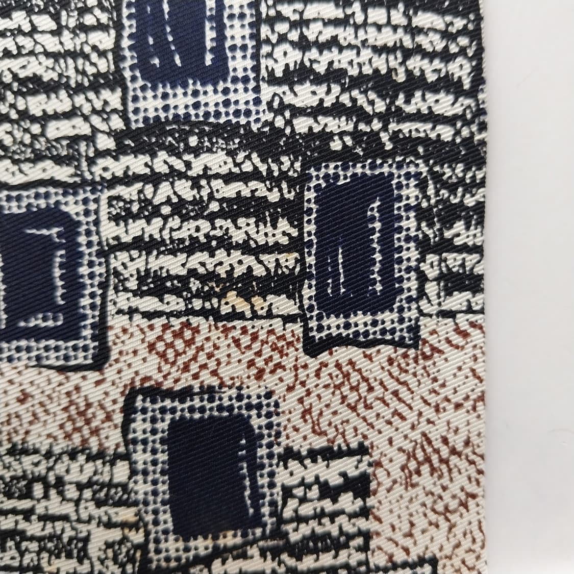 입생로랑 실크 베이지 패턴 넥타이 9.9cm A~B등급 K2376 상품이미지9