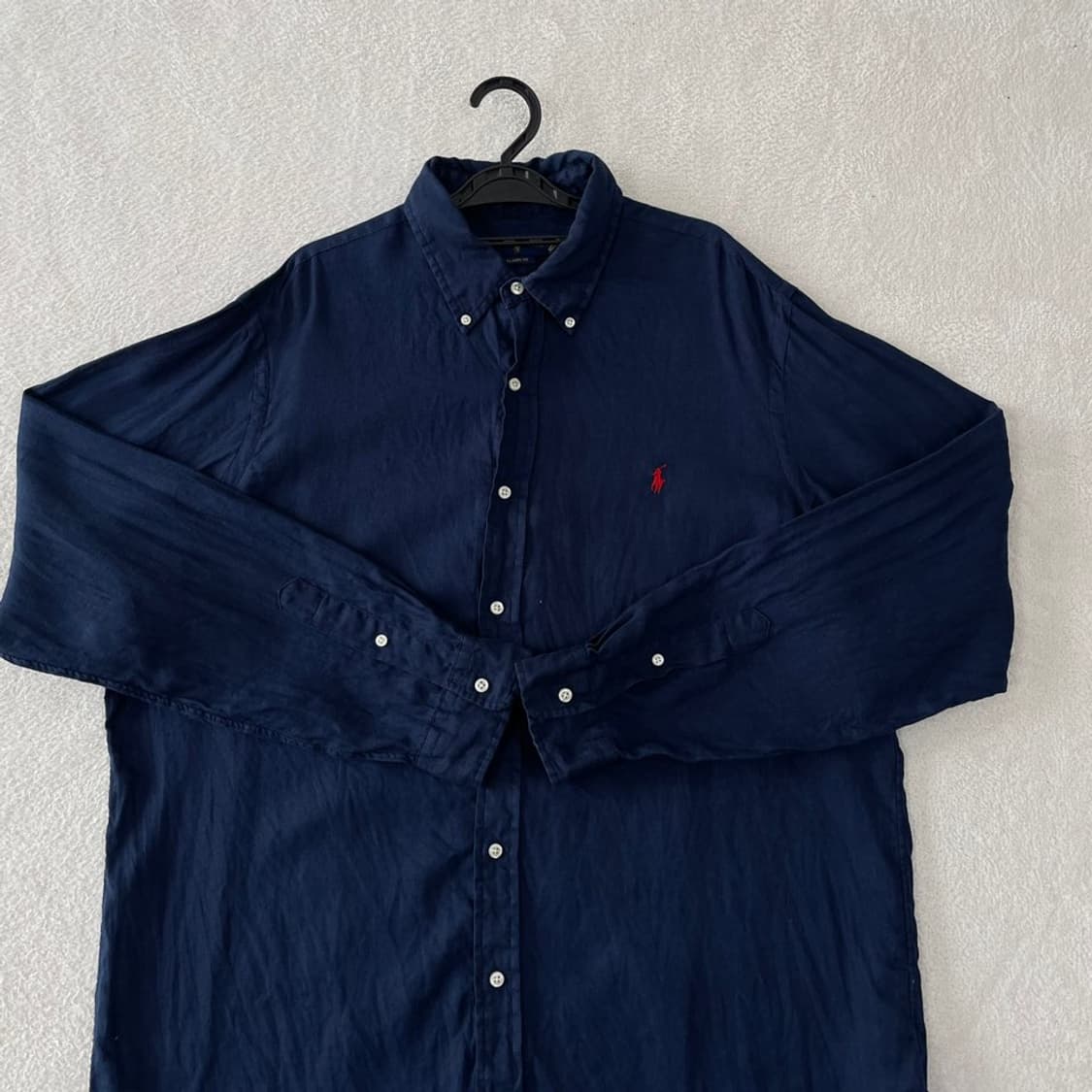XL 폴로 린넨 클래식핏 셔츠 네이비 상품이미지2