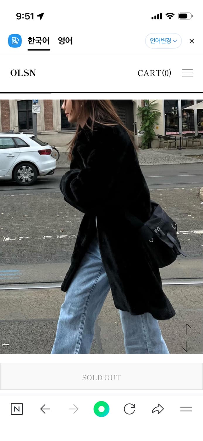 (OLSSEN) BLACK FUR COAT 올슨 퍼 코트 상품이미지1