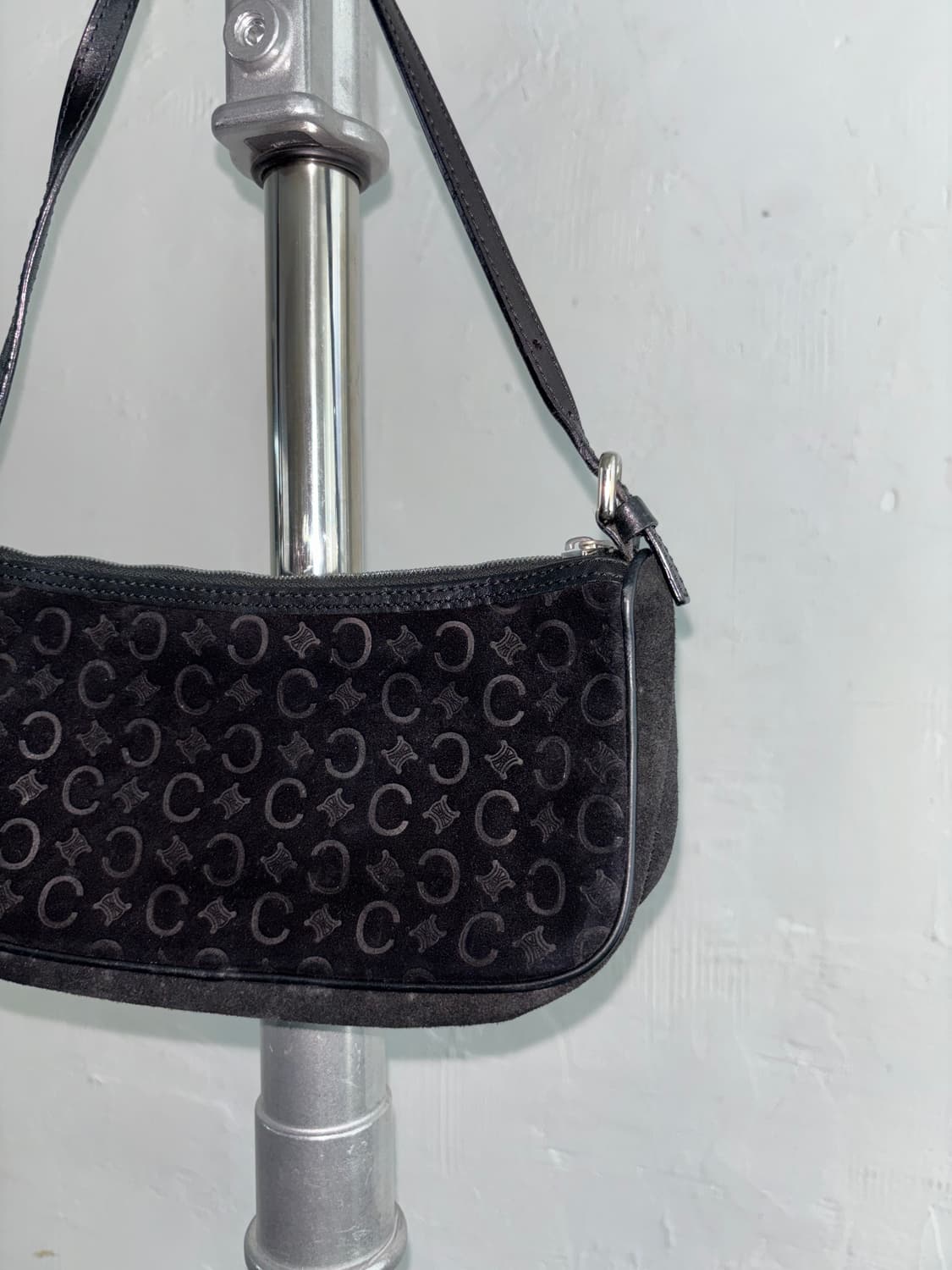 Celine 셀린느 빈티지 블랙 스웨이드 마카담 백 상품이미지2