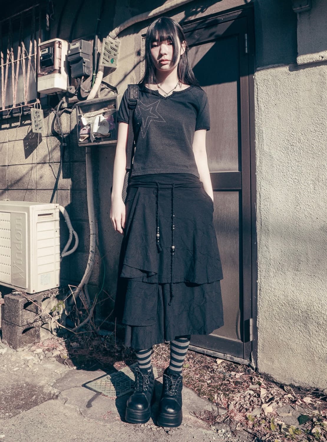 허그유어스킨 스타 스티치 탑 _ 차콜 상품이미지2