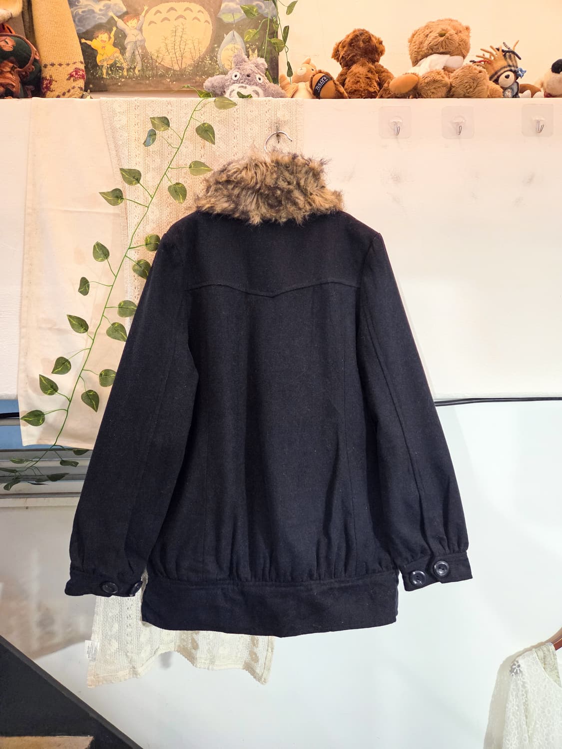 다크네이비 퍼카라 코트 상품이미지5