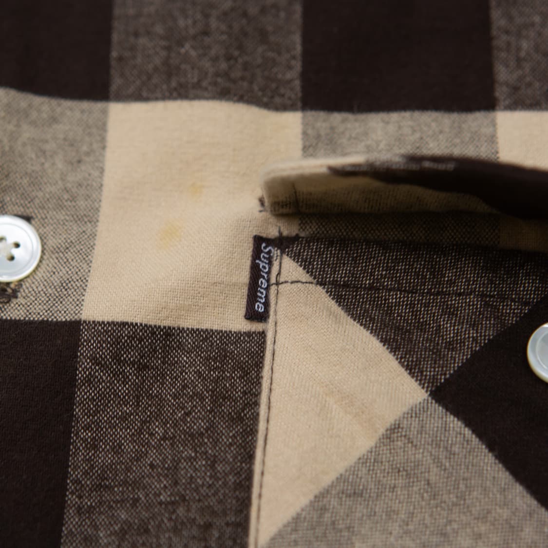 90s 슈프림 버팔로 체크 셔츠 브라운 상품이미지8