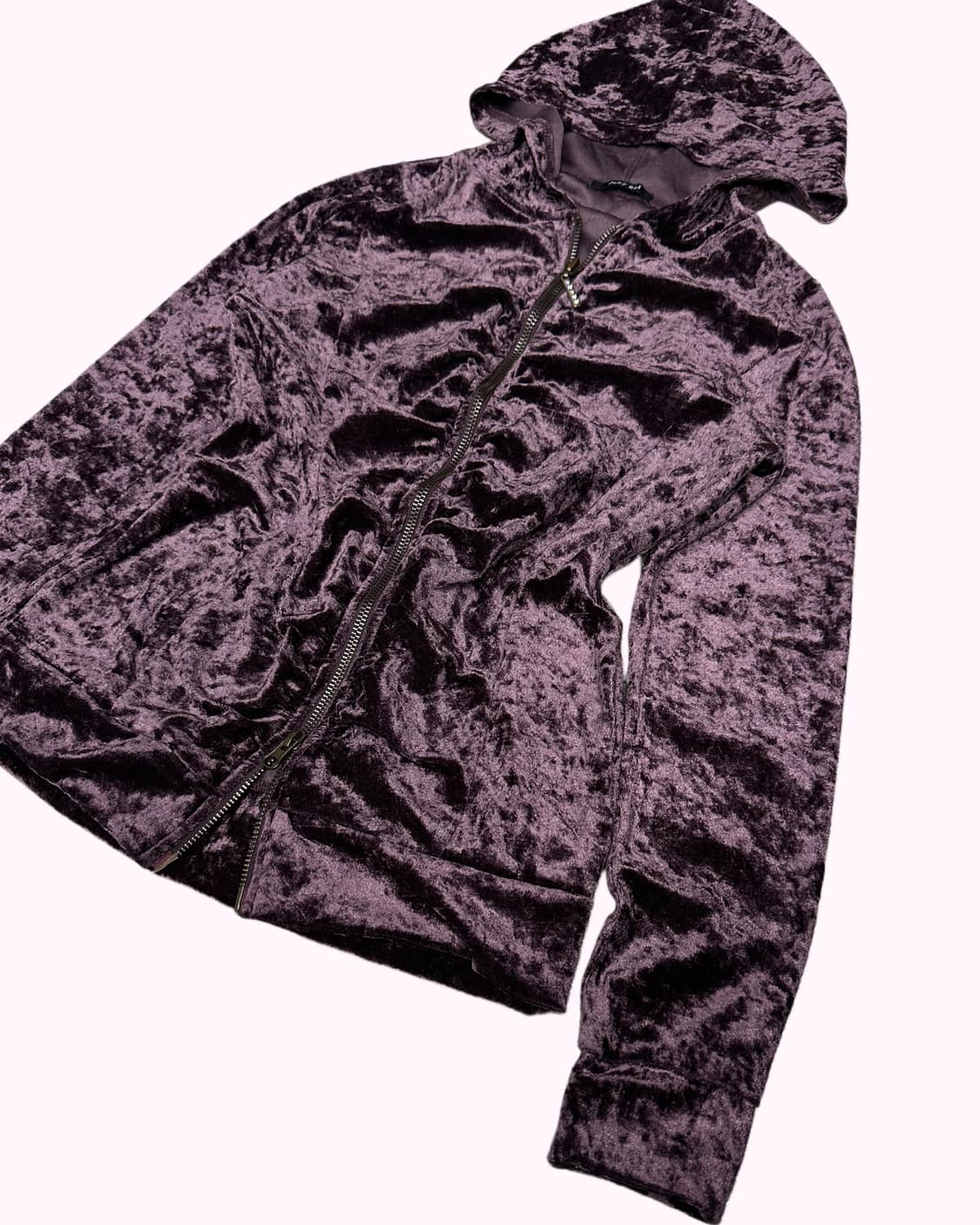 JOKY GAL purple velvet shirring hood zip 상품이미지4