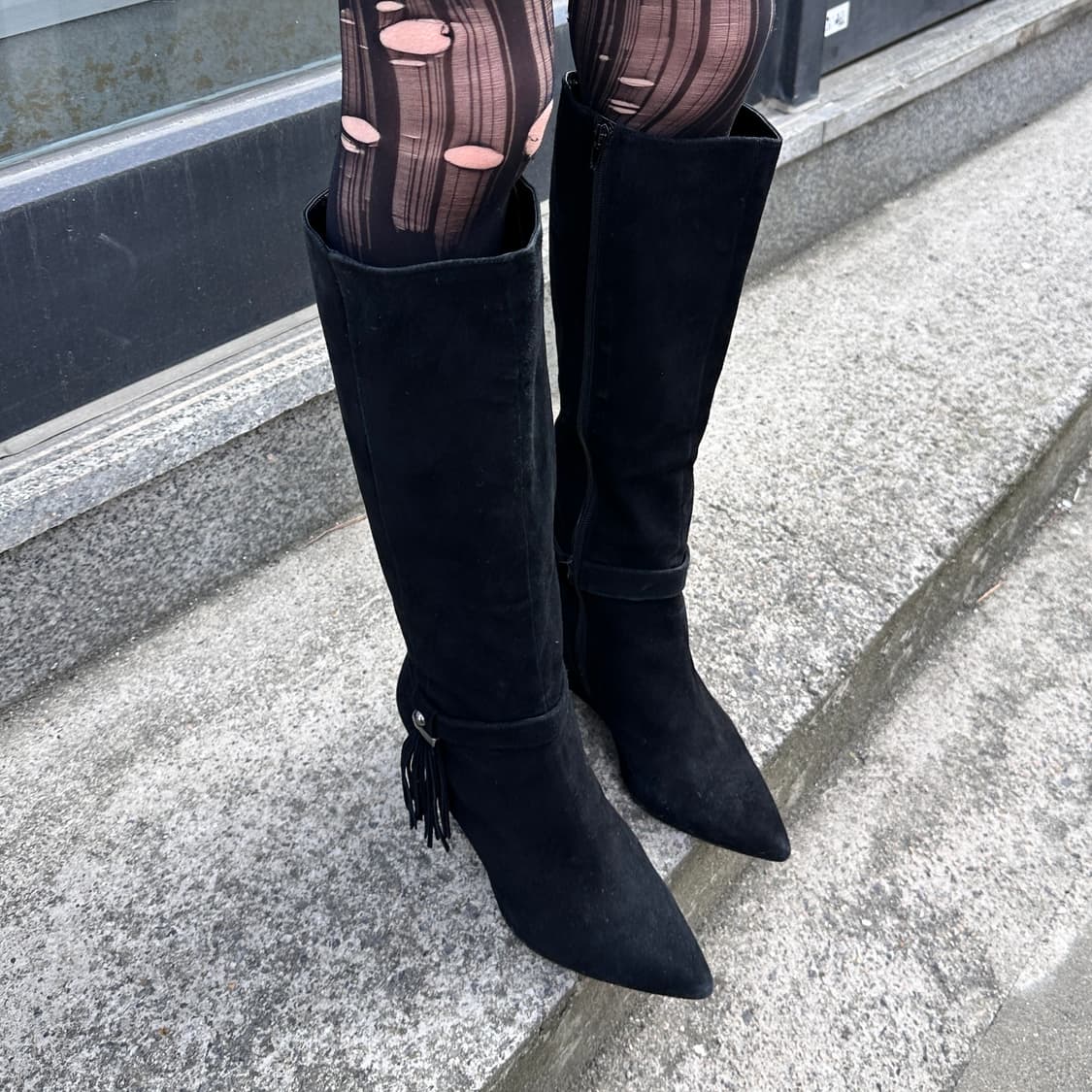 00s 빈티지 나인 웨스트 스웨이드 롱 웨지 부츠 상품이미지8