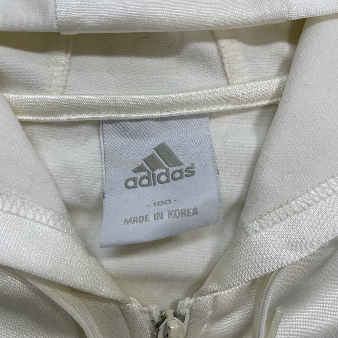 아디다스 스펠 로고 글리터 후드 집업 져지 아이보리 상품이미지4